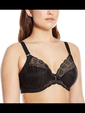 Elomi Women's  Carmen Underwire Plunge Bra with Stretch Lace Size 38K
